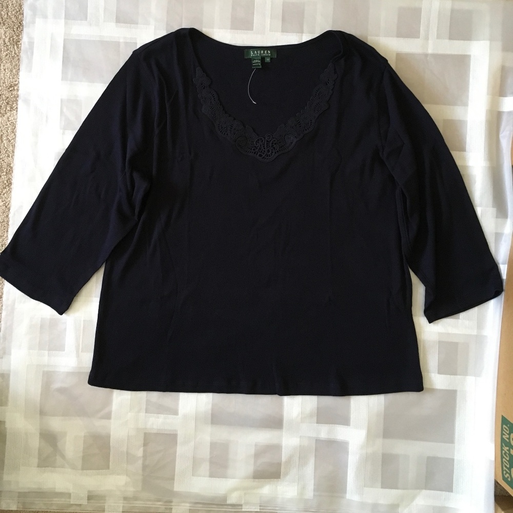 Ralph Lauren Women’s dark blue 3/4 sleeve  size 3X.